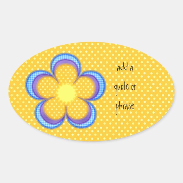Yellow Polkadot Oval Sticker (Front)