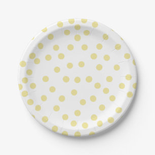 Yellow Polkadot Paper Plate