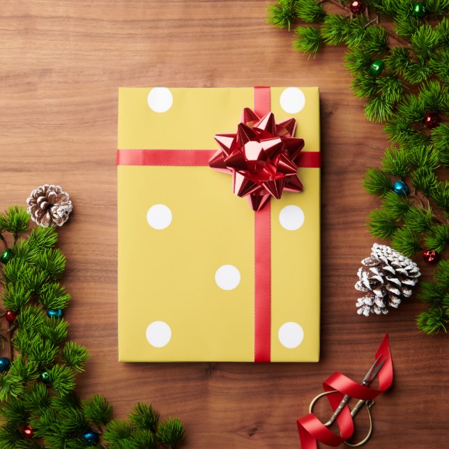 Yellow Polkadot Wrapping Paper (Holiday Gift)