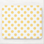 Yellow polkadots mouse pad<br><div class="desc">Yellow polkadots on white background</div>