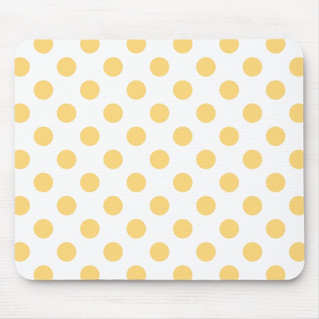Yellow polkadots mouse pad (Front)