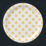 Yellow polkadots paper plate<br><div class="desc">Yellow polkadots on white background</div>