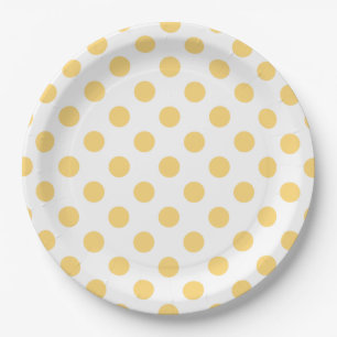 Yellow polkadots paper plate