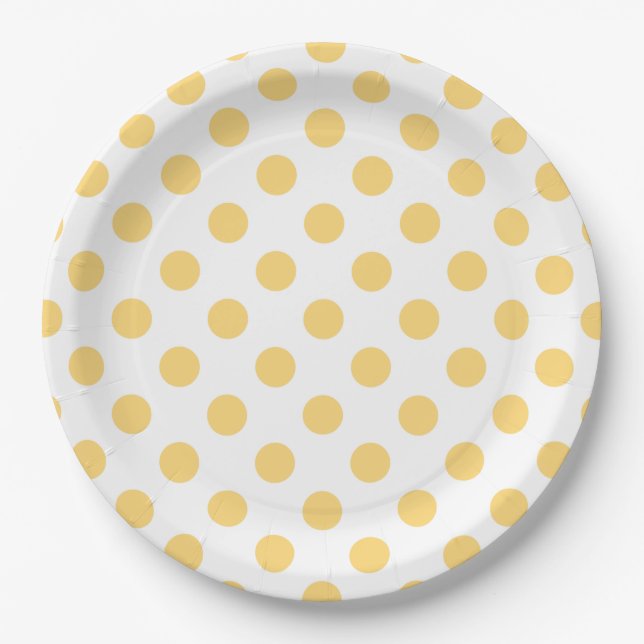 Yellow polkadots paper plate (Front)