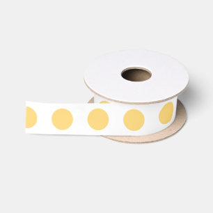 Yellow polkadots satin ribbon
