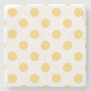 Yellow polkadots stone coaster
