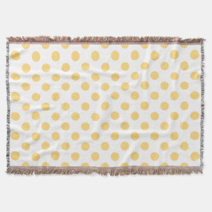 Yellow polkadots throw blanket