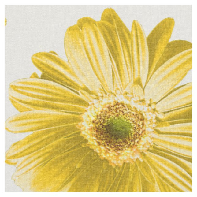 Yellow Pop Daisy Pattern Fabric (Close Up)