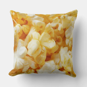 Yellow Popcorn Cotton Throw Pillow
