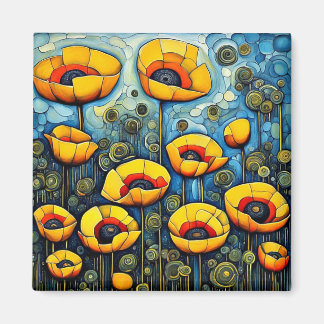 Yellow Poppies 1 Magnet