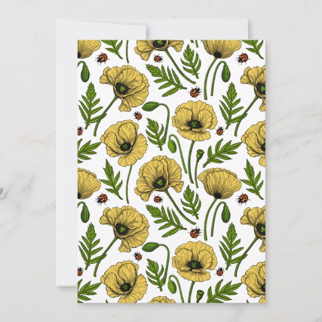 Yellow poppies and ladybugs (Front)
