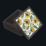 Yellow poppies and ladybugs gift box<br><div class="desc">Hand  drawn vector pattern with poppy flowers and ladybugs</div>