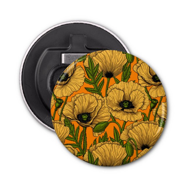 Yellow poppies bottle opener (Front)