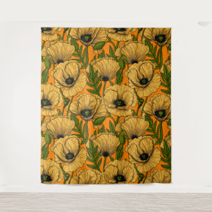 Yellow poppies tapestry