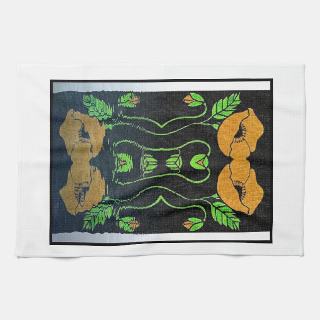 Yellow Poppies Tea Towel (Horizontal)