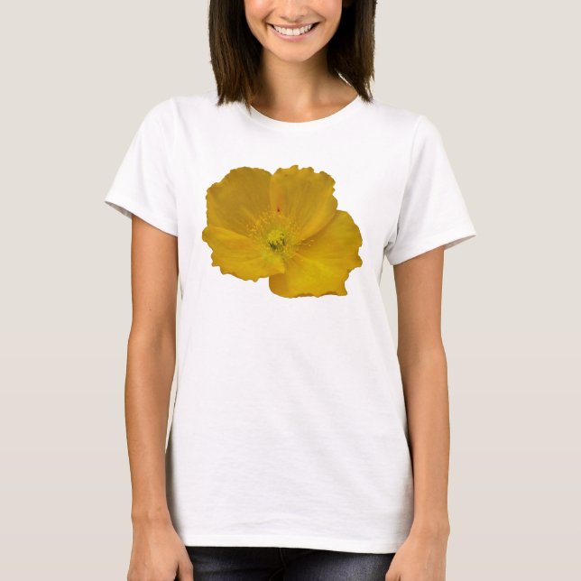 Yellow Poppy Alaskan Wildflower Floral T-Shirt (Front)