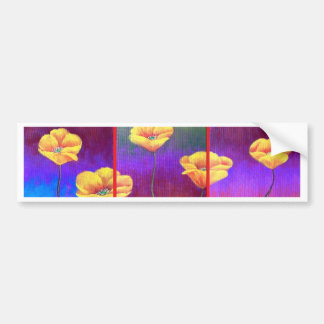 Yellow Poppy Flower Painting - Multi Bumper Sticker