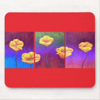 Yellow Poppy Flower Painting - Multi Mouse Pad