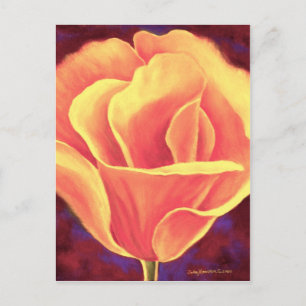 Yellow Poppy Flower Painting - Multi Postcard