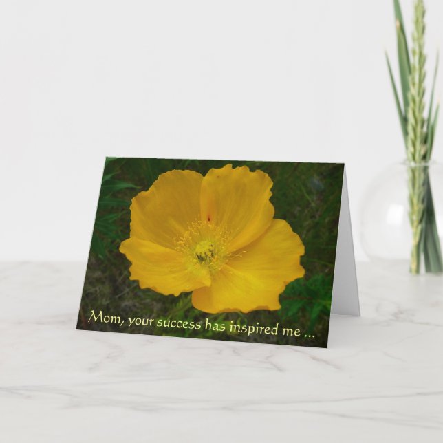 Yellow Poppy Mother's Day Card (Front)