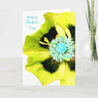 Yellow Poppy 'Mother's Day' front card white