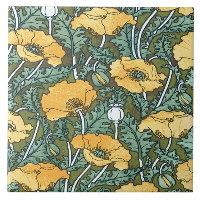 Yellow Poppy Tile (Front)