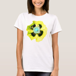 Yellow Poppy women's t-shirt white
