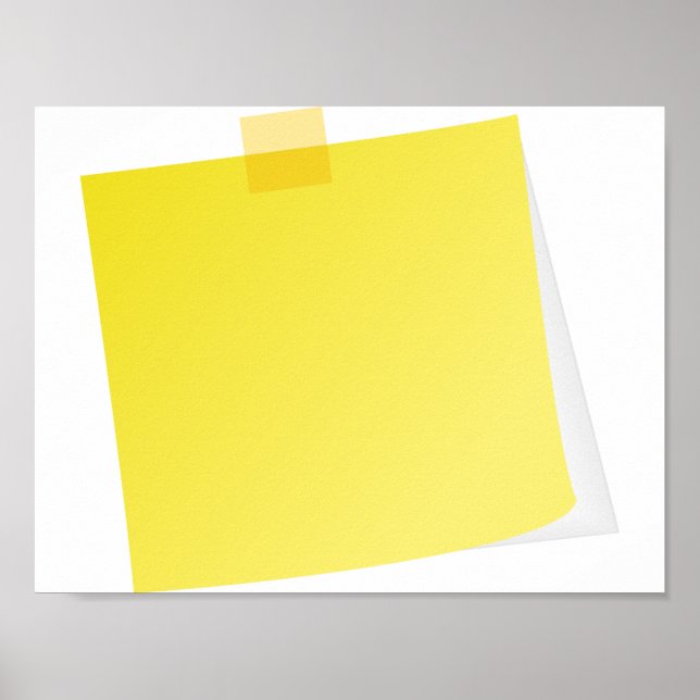 Yellow Post It Note Poster (Front)