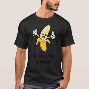 Yellow Pretend I'm a Banana Lazy Halloween Fruit T-Shirt
