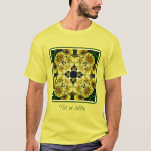 Yellow Primrose Flower Abstract Art  T-Shirt