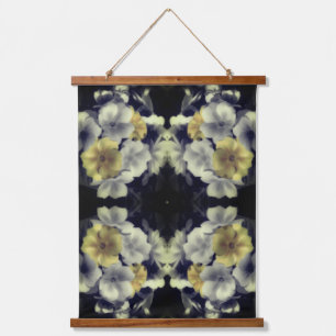 Yellow Primrose Flower Partial Color Abstract  Hanging Tapestry