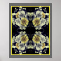 Yellow Primrose Flower Partial Colour Abstract