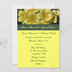 Yellow Primrose Flower Wedding Invitation