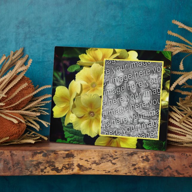 Yellow Primrose Flowers Create Your Own Photo  Plaque (Side)