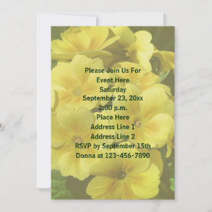 Yellow Primrose Flowers Invitation