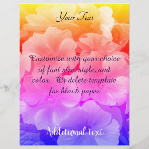 Yellow Primrose Flowers Rainbow Colours Custom Letterhead