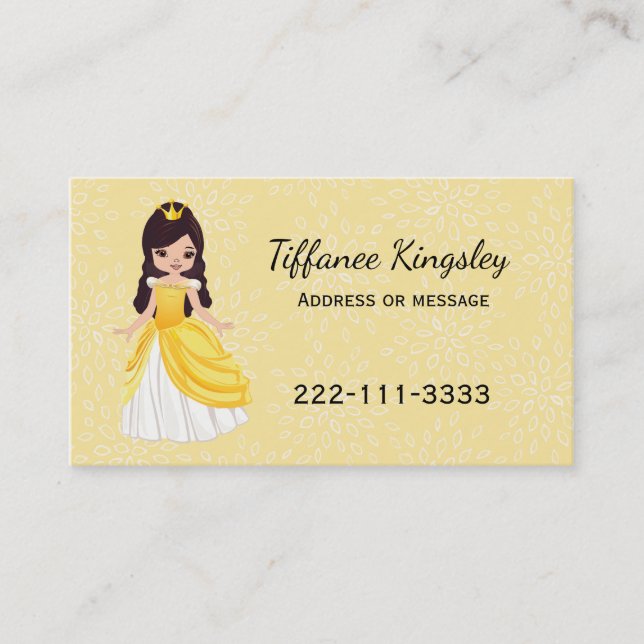 Yellow Princess Childs or Mummy Networking Card (Front)