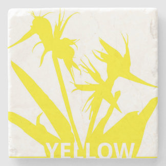 YELLOW - Prisons with Flower of Paradise in Yellow Stone Coaster