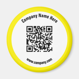Yellow Promotional Business Name QR Code  Magnet