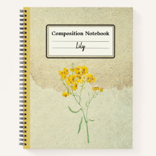 Yellow Psilostrophe Sparsiflora Personalised Comp Notebook