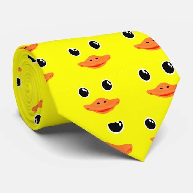 Yellow Puddle Duck Tie (Rolled)