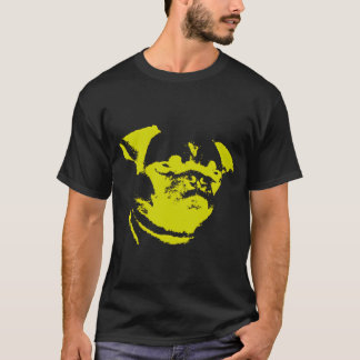 Yellow Pug Blue Background T-Shirt