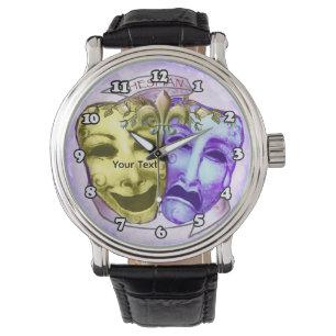 Yellow Purple Actor Masks Watch