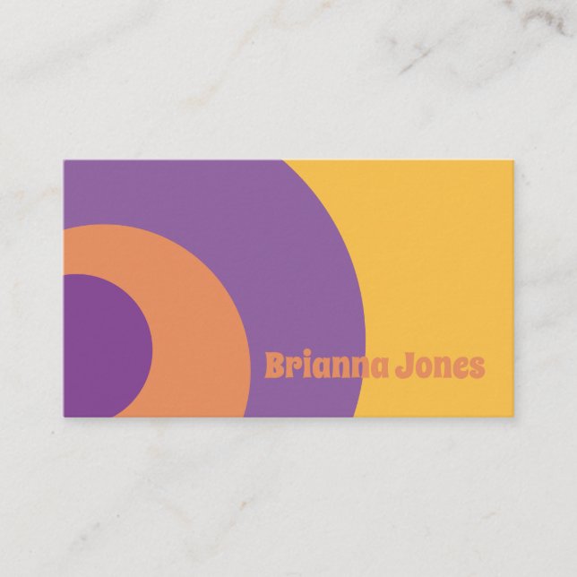 Yellow, Purple and Orange Business Card (Front)