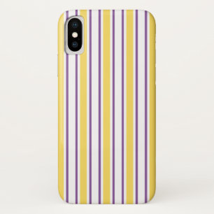 Yellow, purple and white candy stripes Case-Mate iPhone case