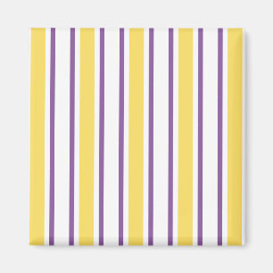 Yellow, purple and white candy stripes magnet