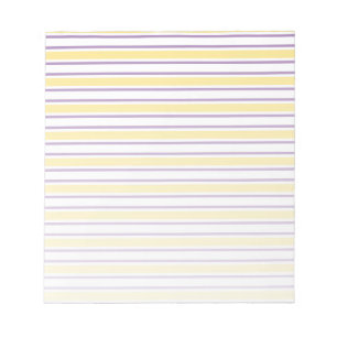 Yellow, purple and white candy stripes notepad
