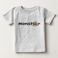 Yellow Purple Cartoon Monster No.39 Baby T Shirt