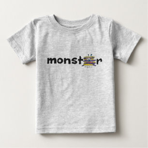 Yellow Purple Cartoon Monster No.39 Baby T Shirt
