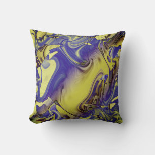 Yellow Purple Charcoal Ornate Mediterranean Look Cushion